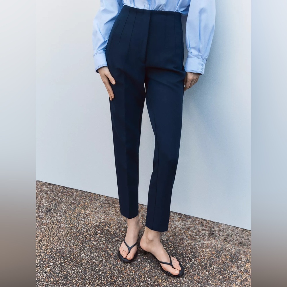 Zara Navy High waist Pants